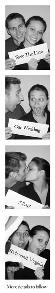 wedding save the date in the style of a photobooth strip