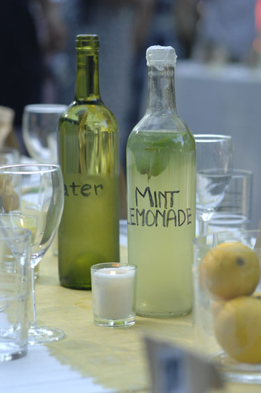 Mint Lemonade Wine Bottles