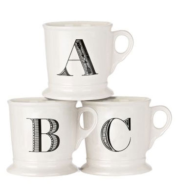 Anthropologie Monogram Mugs