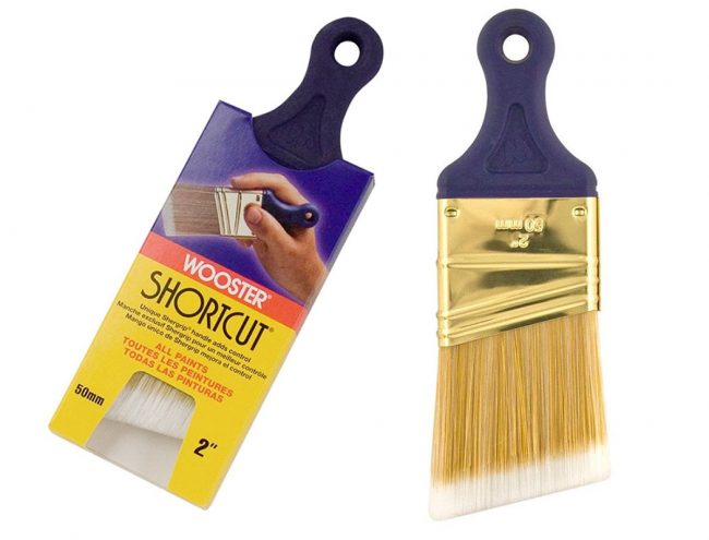 wooster shortcut 2" angled short-handed paint brush