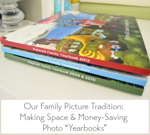 Our Family Picture Tradition Making Space And Money Saving Photo Yearbooks Title Card
