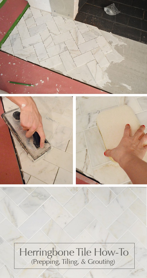 herringbone-tiling-tutorial-diy-grouting