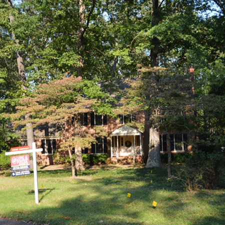 Before Photo Of Home Blocked By Trees