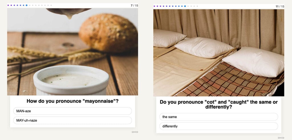 Questions from Babbel American Dialect Quiz