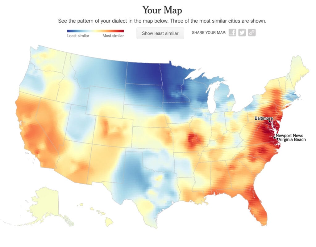 Johns Map Results From NYT Dialect Quiz
