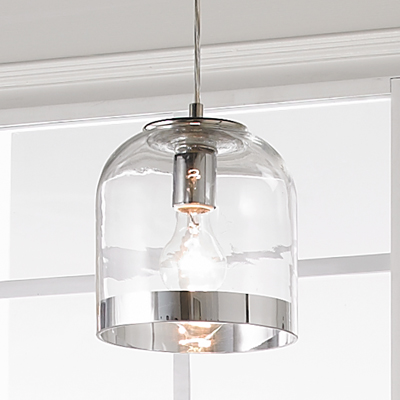 Metallic Rimmed Glass Pendant