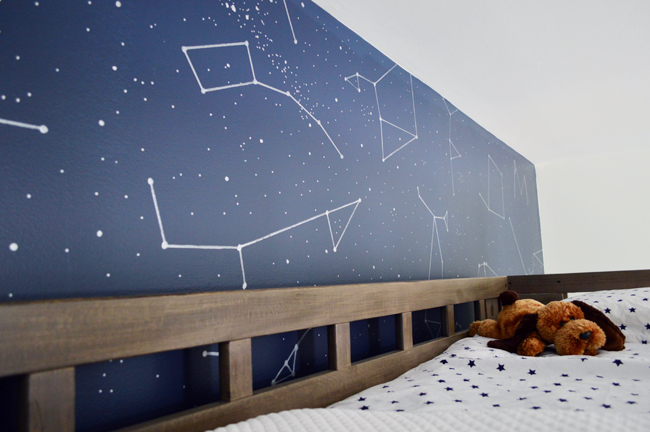 Meninos Outer-Space-Bedroom-Constellation-Wall-Over-Loft-Bed