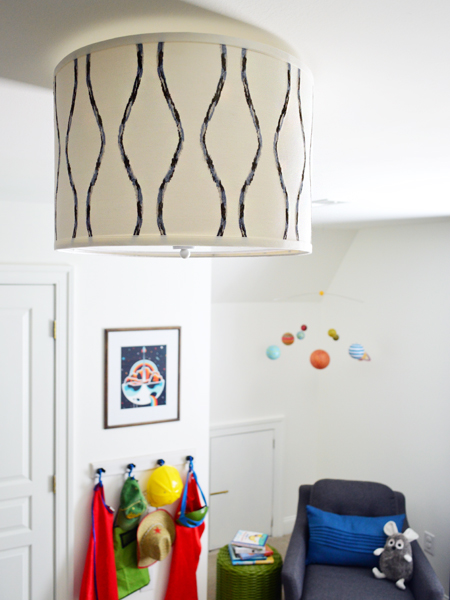 Boys Outer-Space-Bedroom Drum-Shade-Pendant-Light