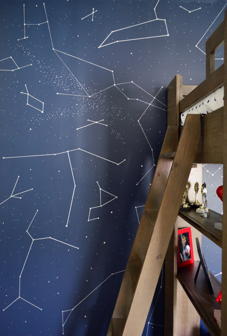 Boys Outer-Space-Bedroom-Night-Sky-Accent-Wall