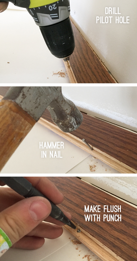 install hardwood flooring hand nailing first row