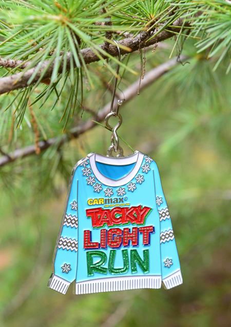 race medal ornament hung with hook instead of ribbon
