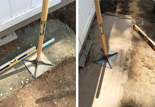 Shed-Stone-Step-Tamping-Gravel-Sand