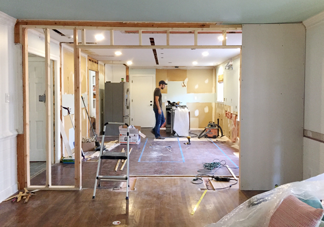 Kitchen Demo Drywall Going Up