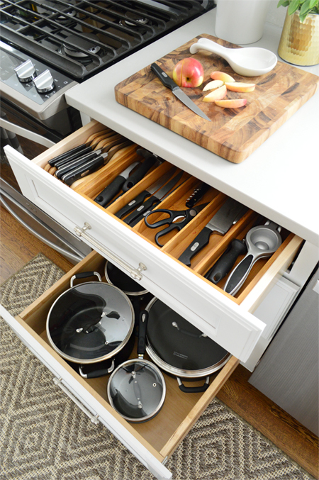 How We Organized All Our Drawers & Cabinets in the Mountain House Kitchen