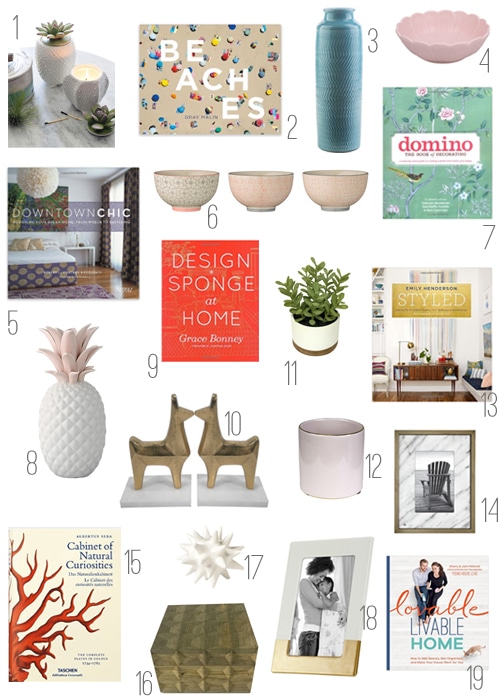 Mood Board of Styling Objects for Bookshelves