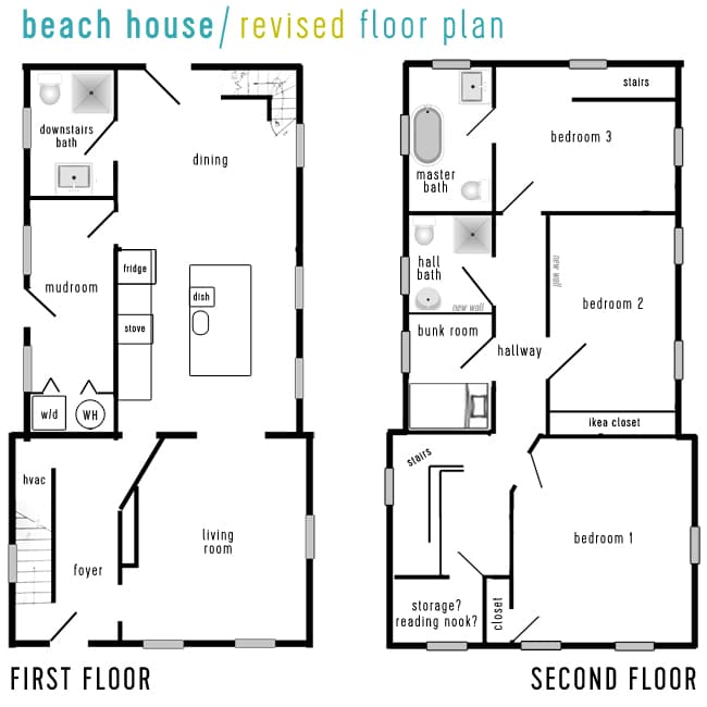 Beach House Plans Revised Floor Plan