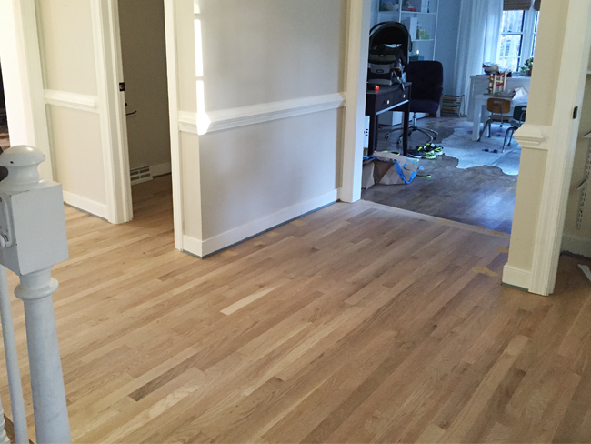 Refinishing Hardwood Floors Laid In Foyer