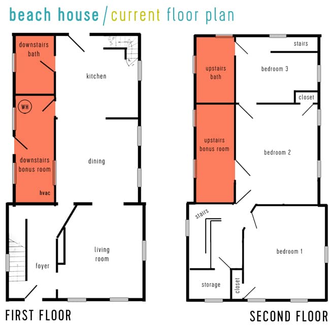 Beach House Rebuild Floor Plan Side Coming Off