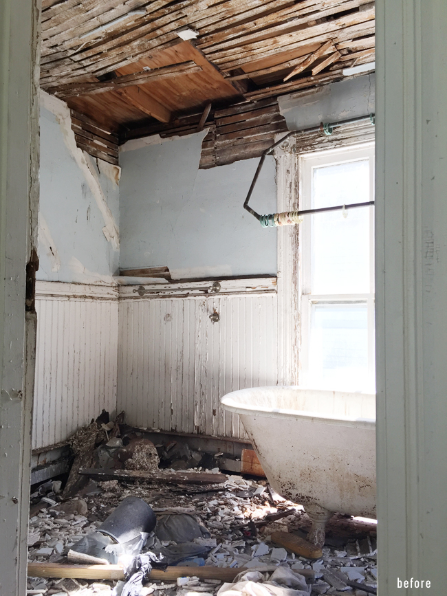 Beach House Rebuilt Master Bath Before