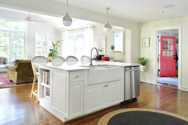 HouseCrash Stately White Kitchen Living1500 650x432