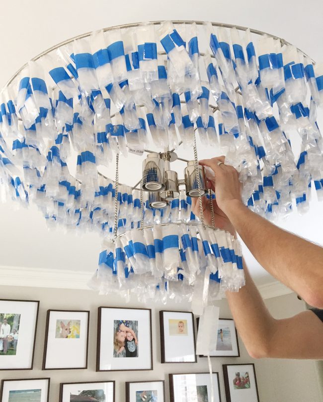 Neutral Bedroom Capiz Chandelier Wrapped Up