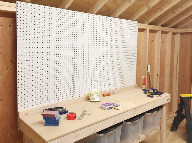 shed storage ideas hanging pegboards