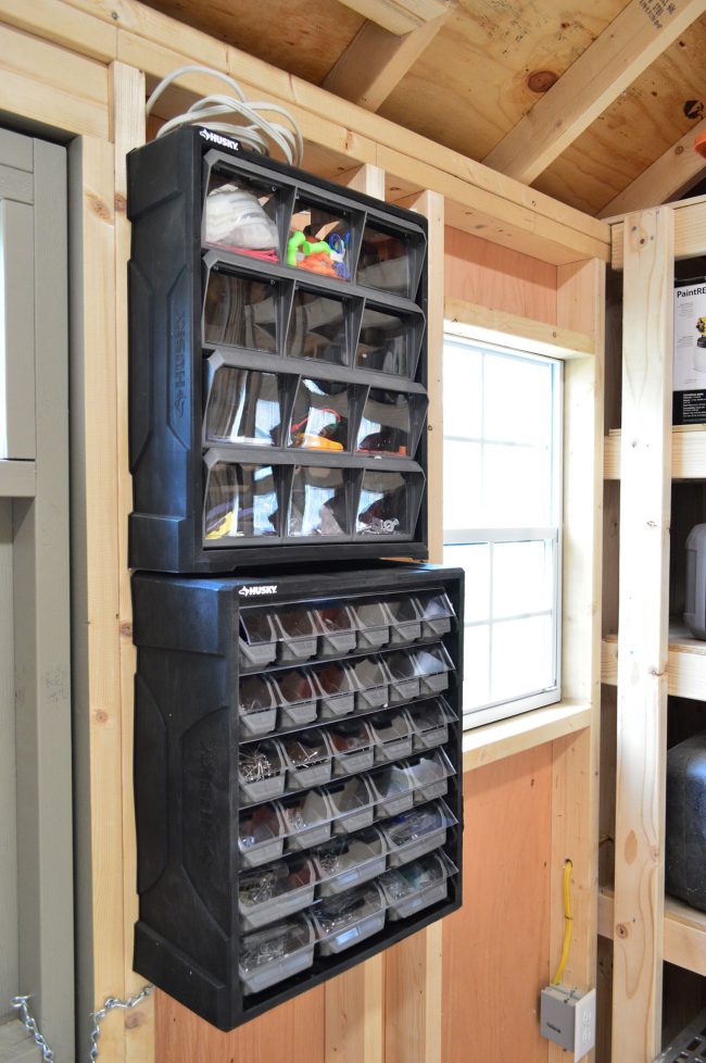 shed storage ideas small part organizers nails screws
