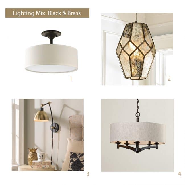 how to select light fixtures brass mood board