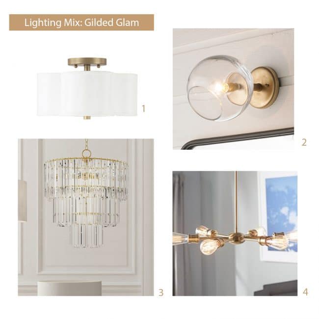 how to select light fixtures glam mood board