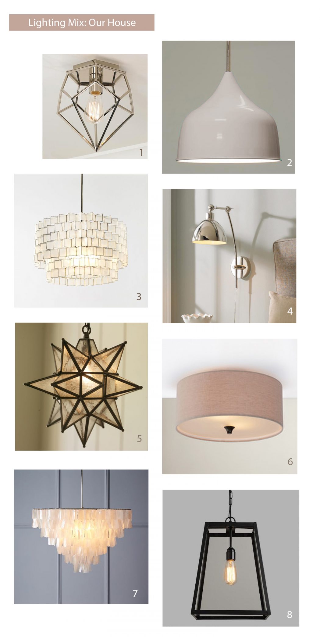 How To Select Light Fixtures That Work Together Without Being Boring