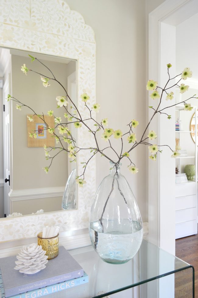 dogwood branches in vase for Easter Tree decor