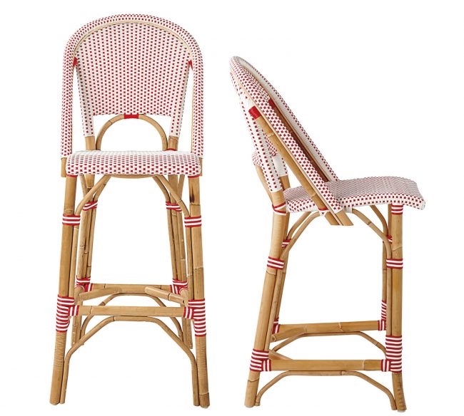 Riviera Stools Wicker Colorful Playful Charming Bamboo