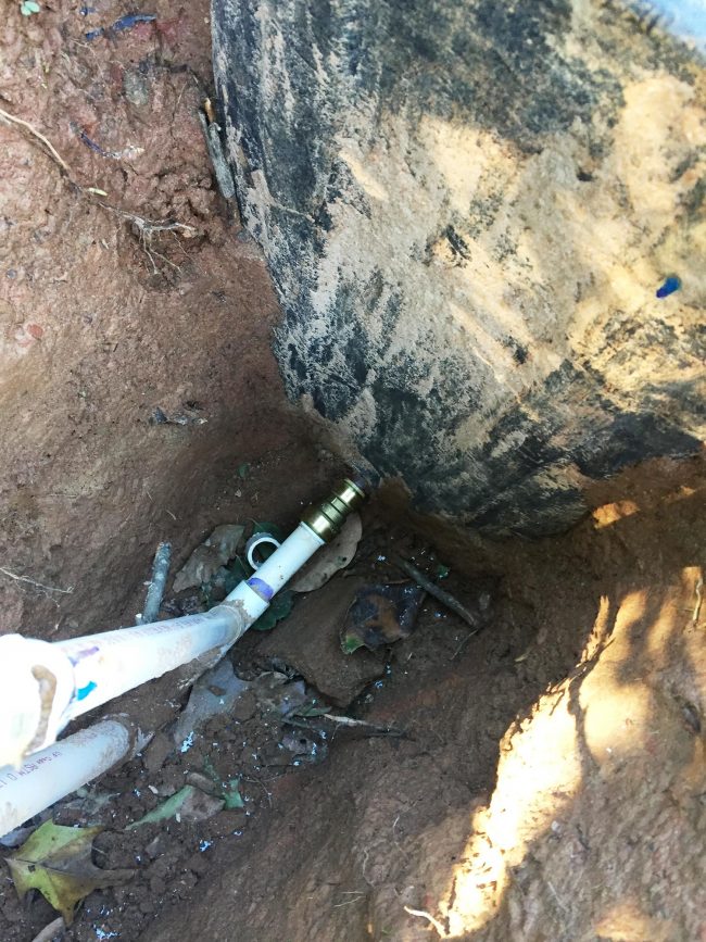 irrigation system connection to water main sharkbite connector