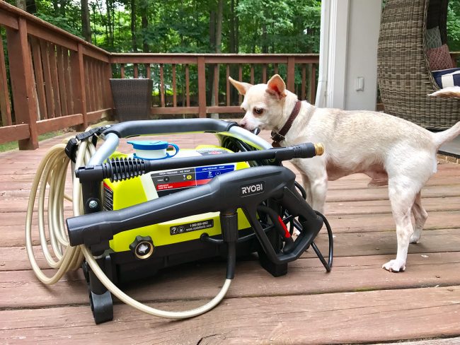 Pressure Washer Compact With Dog For Scale 650x488