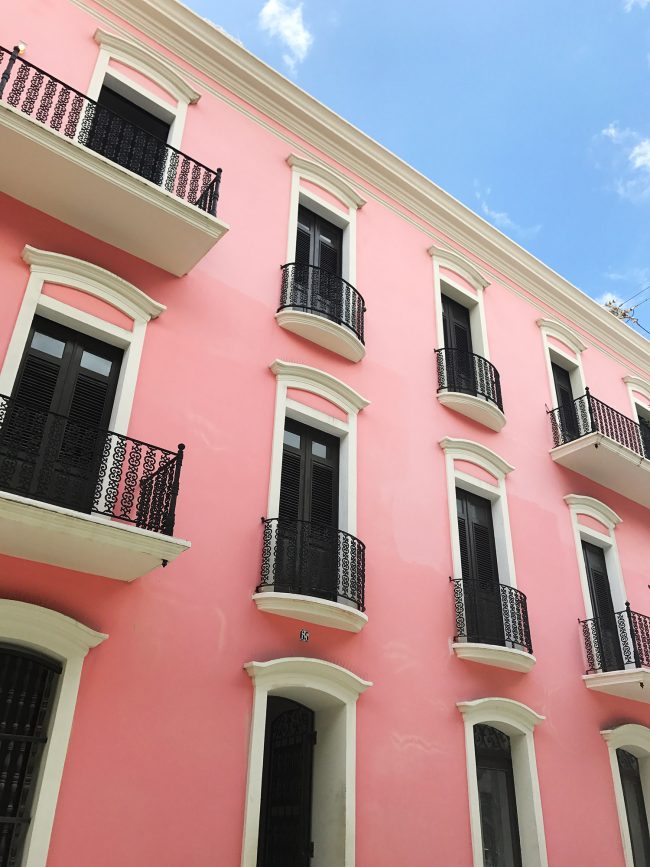 Puerto Rico Colorful Old San Juan Pink 650x867
