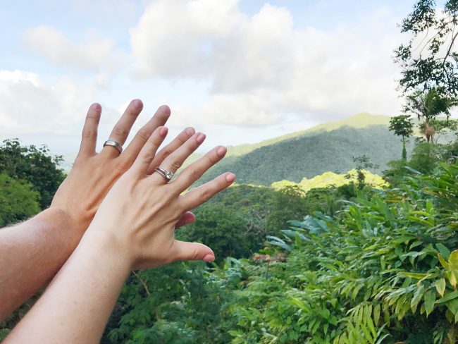 Puerto Rico El Yunque Hands Wedding Rings