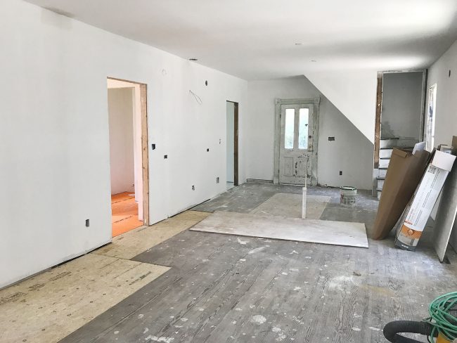 Progress Photo Of Beach House Kitchen With Drywall