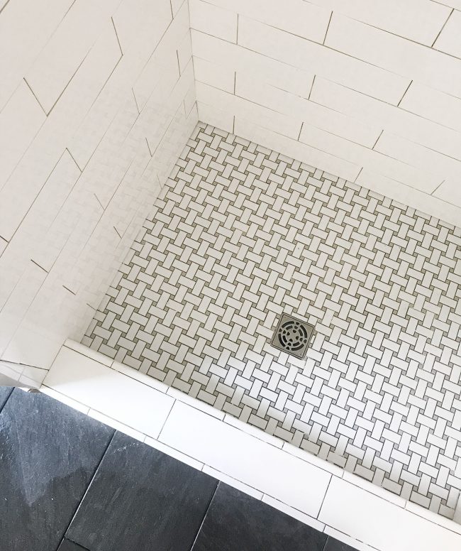 Beach House Shower Tile Downstairs Overhead