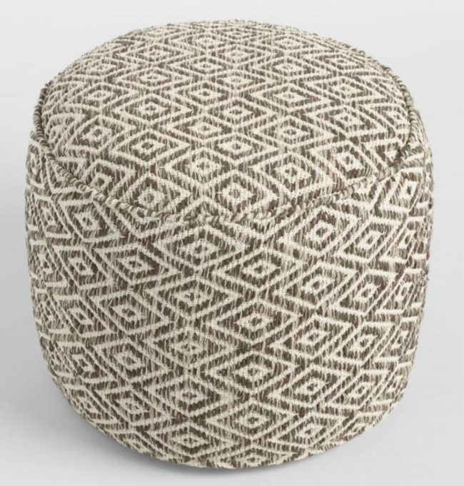 Patterned Pouf Neutral Sale