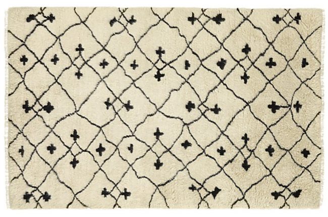 Rug Patterned Wool On Sale Cream Black