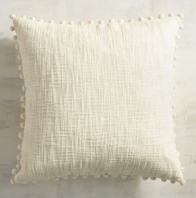 White Pom Pom Pillow