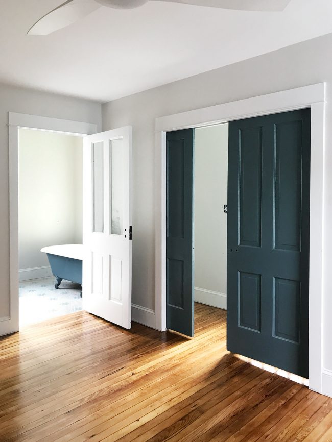 painted pocket doors navy