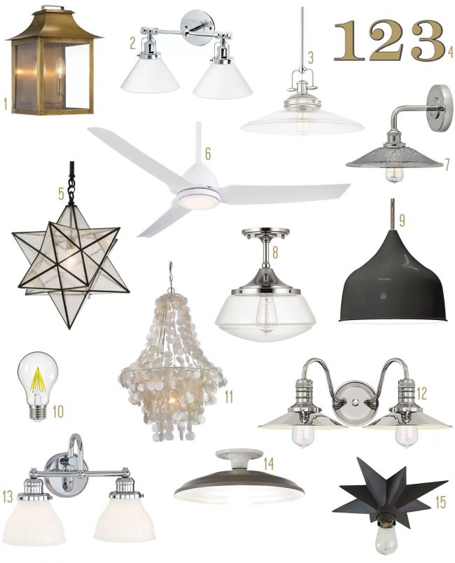 vintage rustic lighting mood board