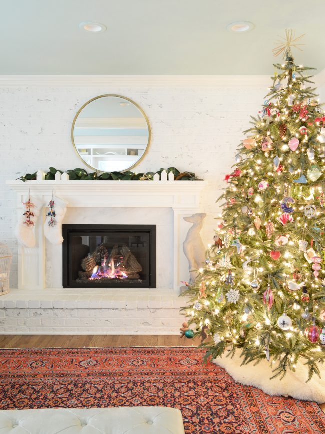 Holiday Christmas Tree With Fireplace