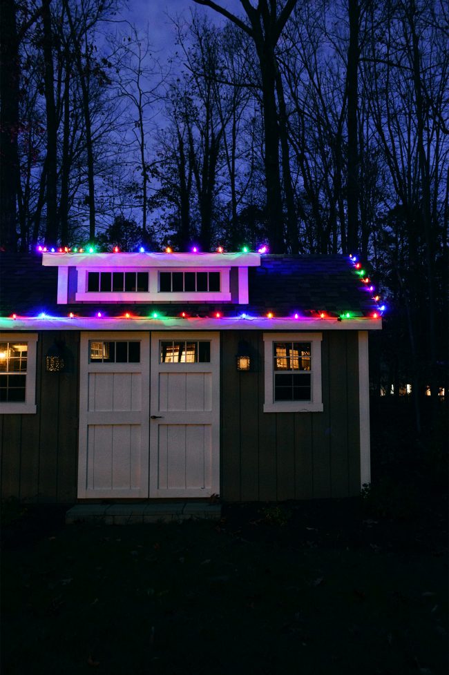 Holiday Christmas Lights Shed Straight