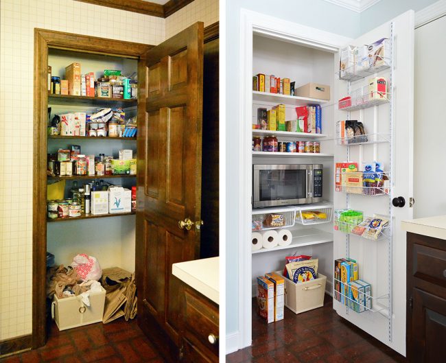 closet pantry makeover with paint new shelving door organization