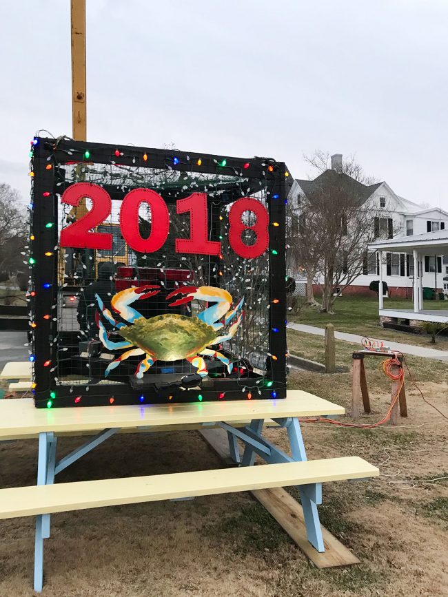 new years celebration in cape charles virginia with crab pot