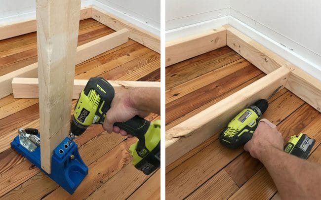 drilling pocket holes using kreg jig into 2x4s