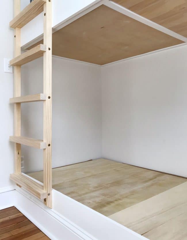 view of underside of built-in bunk beds