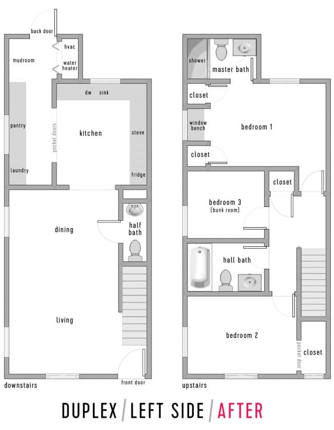 Duplex Floor Plan Full After Fixed Door Swing